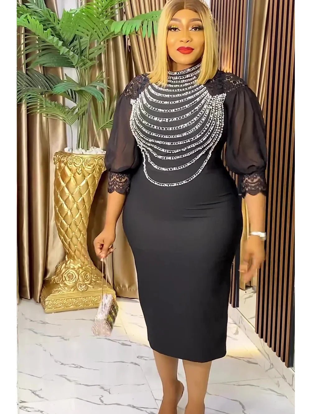 Plus Size Luxury Evening Dresses: African Inspired Robes for Wedding Parties, Featuring Dashiki - Flexi Africa - Flexi Africa offers Free Delivery Worldwide - Vibrant African traditional clothing showcasing bold prints and intricate designs