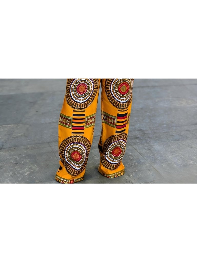 Plus Size Women’s Printed Suit Set (XL–8XL) – Casual Long Sleeve Top & Pants Outfit, Soft Stretch Fabric - Free Delivery Worldwide only at Flexi Africa