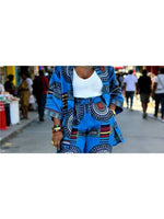 Plus Size Women’s Printed Suit Set (XL–8XL) – Casual Long Sleeve Top & Pants Outfit, Soft Stretch Fabric - Free Delivery Worldwide only at Flexi Africa