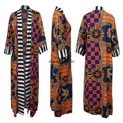 Polyester Dashiki Women's African Coat: Contemporary Spring Dress - Flexi Africa - Flexi Africa offers Free Delivery Worldwide - Vibrant African traditional clothing showcasing bold prints and intricate designs