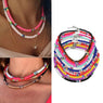 Rainbow Choker Women Necklace Handmade Multi Strand African Style Bead Beach Necklace Summer Jewelry - Flexi Africa