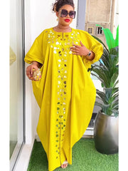 Satin Boubou Robe for Women – African Caftan Abaya, Evening Party Dress - Free Delivery Worldwide only at Flexi Africa