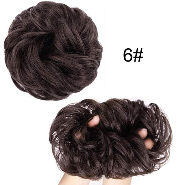 Short Afro Puff Synthetic Hair Bun Chignon Hairpiece Drawstring Ponytail Kinky Curly Updo Clip Hair Extensions - Flexi Africa