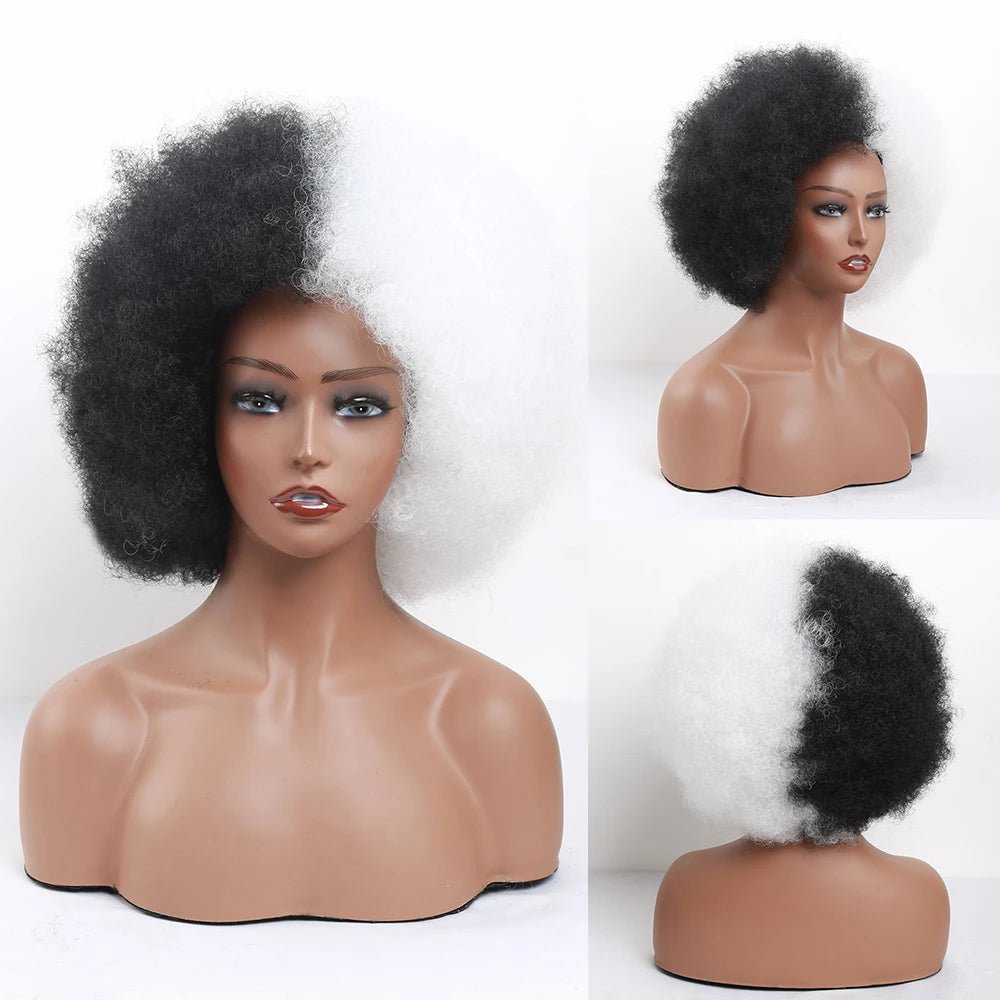 Short Afro Wigs Black Hair for Women Short Kinky Curly Wigs With Bangs - Free Delivery Worldwide only at Flexi Africa