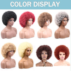 Short Afro Wigs Black Hair for Women Short Kinky Curly Wigs With Bangs - Free Delivery Worldwide only at Flexi Africa