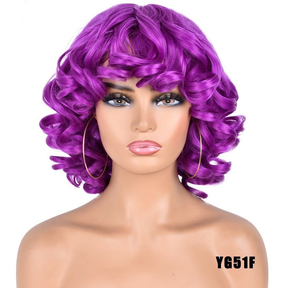 Short and Sassy: 14" Afro Curly Wig Bangs for Black Women - Heat Resistant and Glueless - Flexi Africa - www.flexiafrica.com