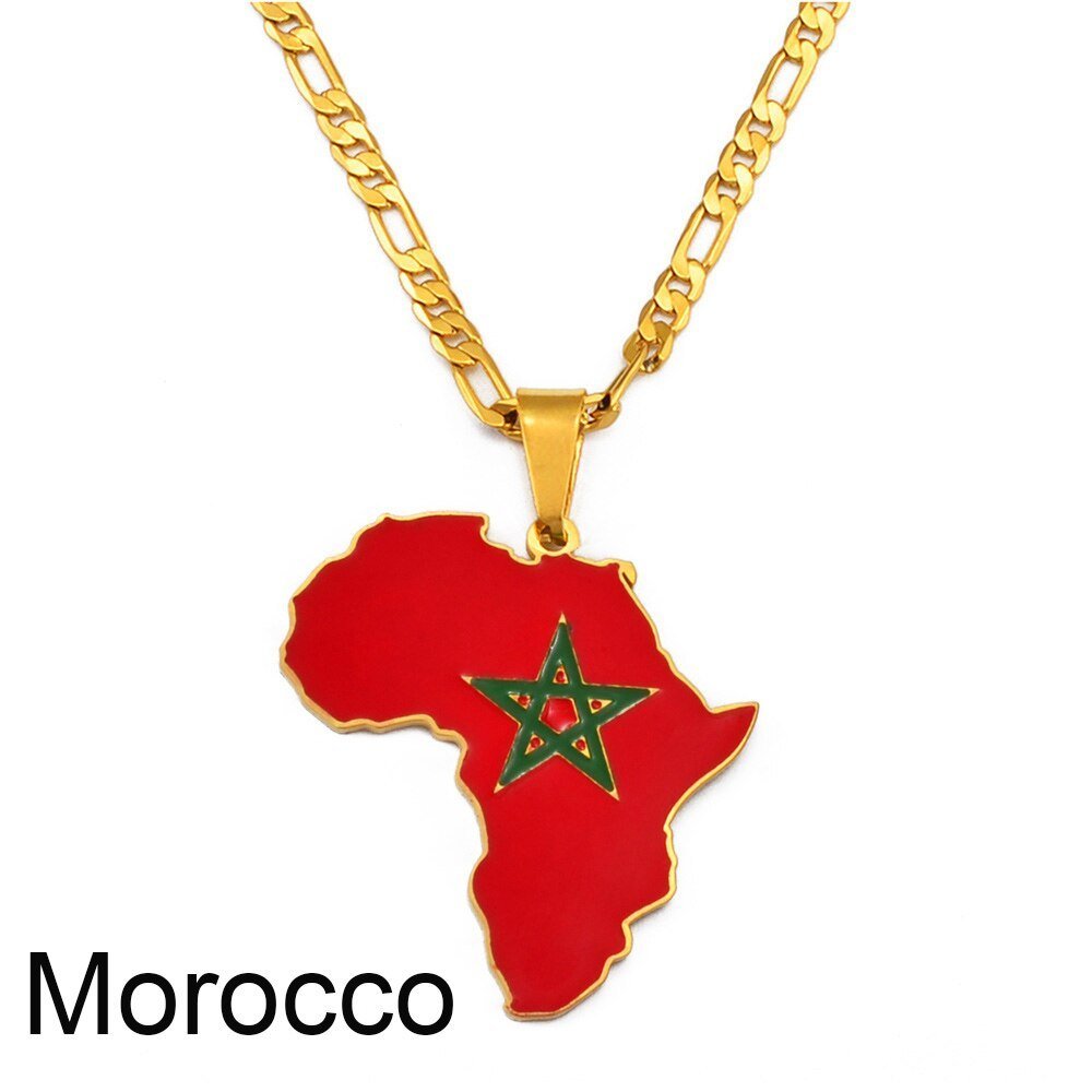 Showcase Your African Roots with Our Hip - hop Africa Map Pendant Necklace - Free Delivery Worldwide only at Flexi Africa