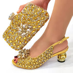 Silver Nigerian Women’s Shoes and Bag Set – Elegant African Fashion Wedding & Party Matching Set - Free Delivery Worldwide only at Flexi Africa
