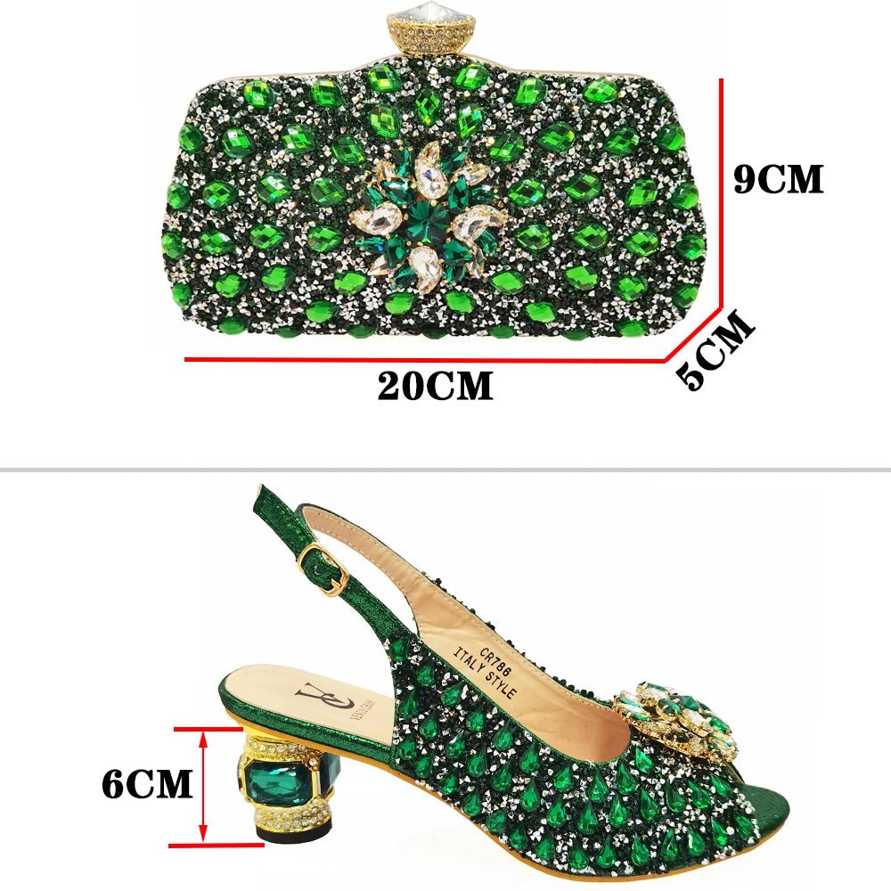 Silver Nigerian Women’s Shoes and Bag Set – Elegant African Fashion Wedding & Party Matching Set - Free Delivery Worldwide only at Flexi Africa