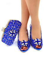 Silver Nigerian Women’s Shoes and Bag Set – Elegant African Fashion Wedding & Party Matching Set - Free Delivery Worldwide only at Flexi Africa