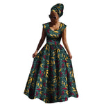 Sleeveless African Maxi Dress for Women – High Waist Elegant Party Gown - Free Delivery Worldwide only at Flexi Africa