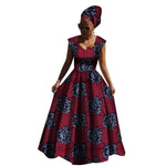 Sleeveless African Maxi Dress for Women – High Waist Elegant Party Gown - Free Delivery Worldwide only at Flexi Africa