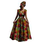 Sleeveless African Maxi Dress for Women – High Waist Elegant Party Gown - Free Delivery Worldwide only at Flexi Africa