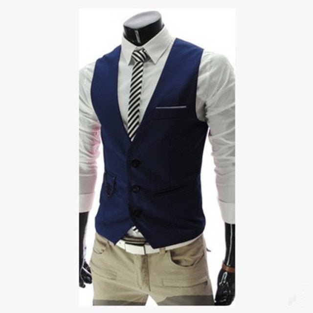Slim-Fit Casual Dress Vests for Men - Comfortable Polyester-Cotton Broadcloth Fabric for Everyday Style - Flexi Africa