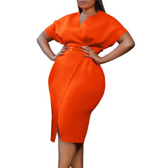 Spring Summer Africa Clothing Short Sleeve Dress African Dresses For Women Sexy V - Neck Perspective Slim Dress Office Lady Party - Free Delivery Worldwide only at Flexi Africa