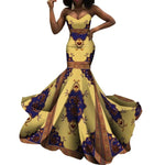 Strapless African Wax Cotton Maxi Dress - Free Delivery Worldwide only at Flexi Africa