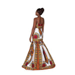 Strapless African Wax Cotton Maxi Dress - Free Delivery Worldwide only at Flexi Africa