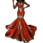 Strapless African Wax Cotton Maxi Dress - Free Delivery Worldwide only at Flexi Africa