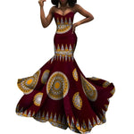 Strapless African Wax Cotton Maxi Dress - Free Delivery Worldwide only at Flexi Africa