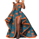 Strapless Ankara Maxi Dress for Women – Dashiki - Inspired African Floral Print Party Gown - Free Delivery Worldwide only at Flexi Africa