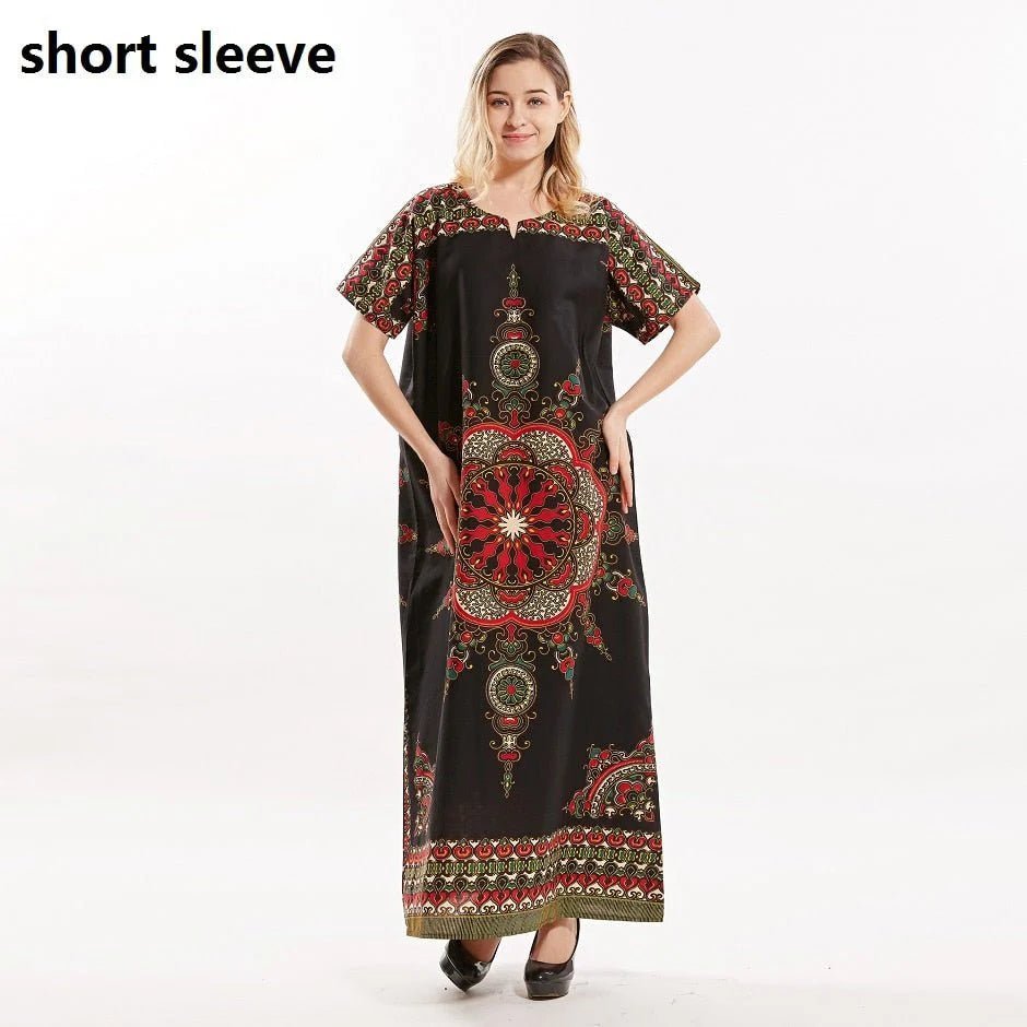 Dashikiage African Ladies Dress - 100% Cotton with Elegant African Print - Free Delivery Worldwide only at Flexi Africa