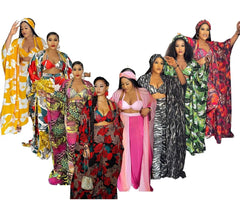 Stylish 4PC African Dashiki Ensemble: Long Tops, Bra, Scarf, and Wide Pants - Perfect Party Dresses Women www.flexiafrica.com