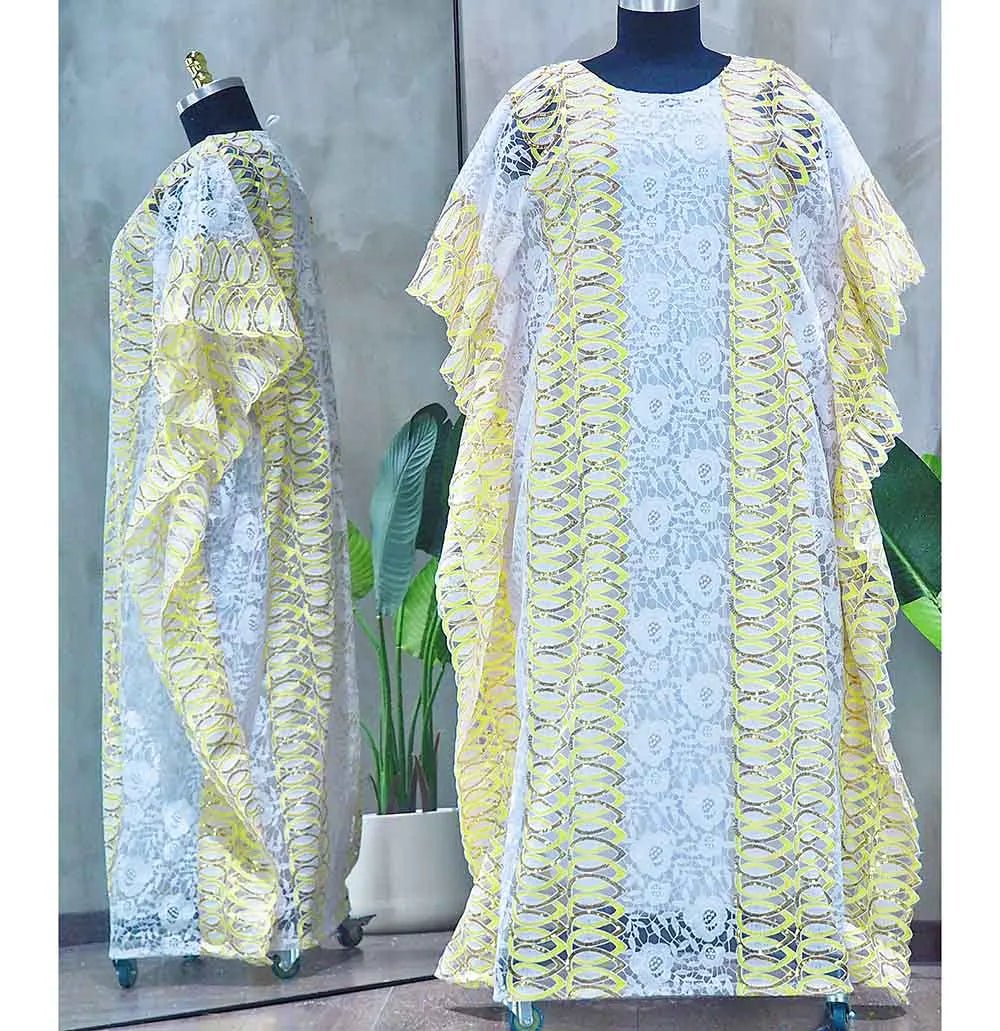 Stylish African Dashiki Abaya: Loose-Fit Long Maxi Dress with Free-Size Inside Skirt - Flexi Africa - www.flexiafrica.com