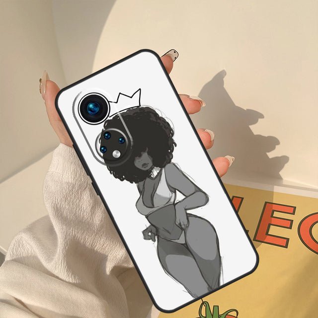 Stylish Black Girl Phone Case for Huawei - Free Delivery Worldwide only at Flexi Africa