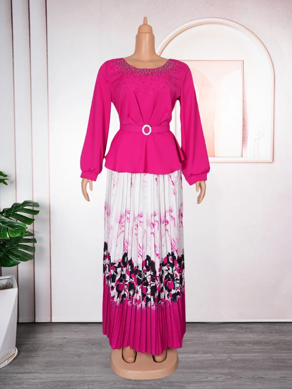 Stylish Plus Size African 2PC Sets: Dashiki Ankara Tops and Skirts for Elegant Wedding Party Dresses - Flexi Africa