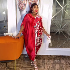 Summer African Print Rayon Dress - Free Delivery Worldwide only at Flexi Africa