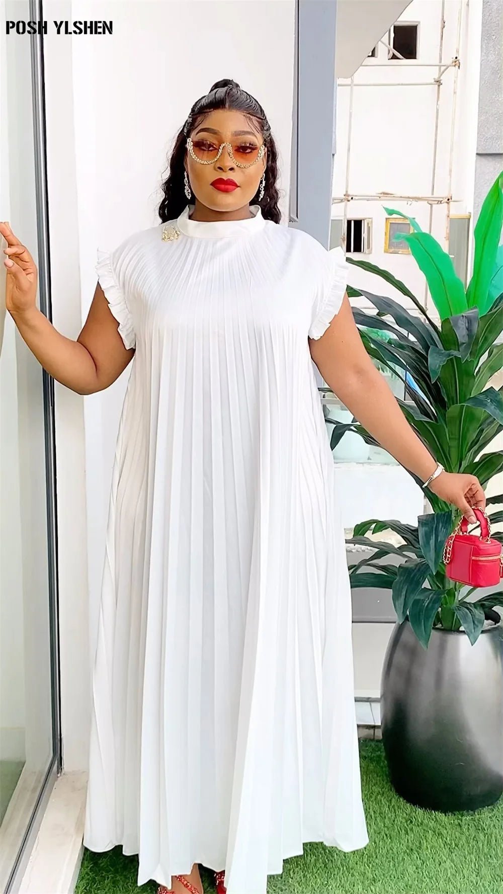 Summer Elegance: Plus Size African Pleated Abaya Dresses - Traditional Caftan Dress Robes for Women - Flexi Africa FREE POST