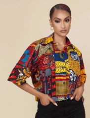 Summer Fashion: African Print Short Sleeve T-shirt for Women - Flexi Africa - Free Delivery www.flexiafrica.com free post