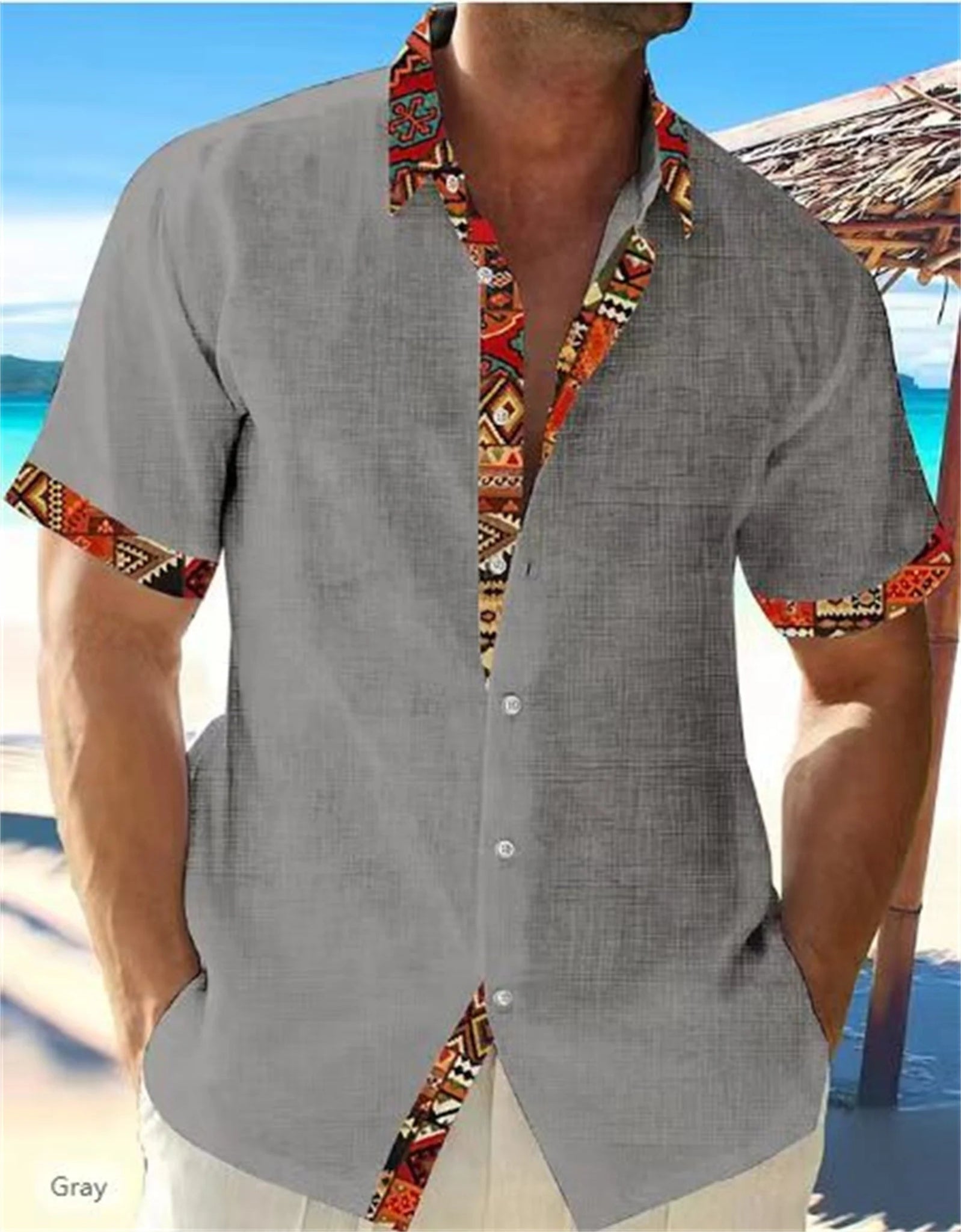 Summer Style Essentials: Premium African Beach Shirts for Men – Classic Comfort in Plus Sizes - Flexi Africa - Free Delivery Worldwide only at www.flexiafrica.com