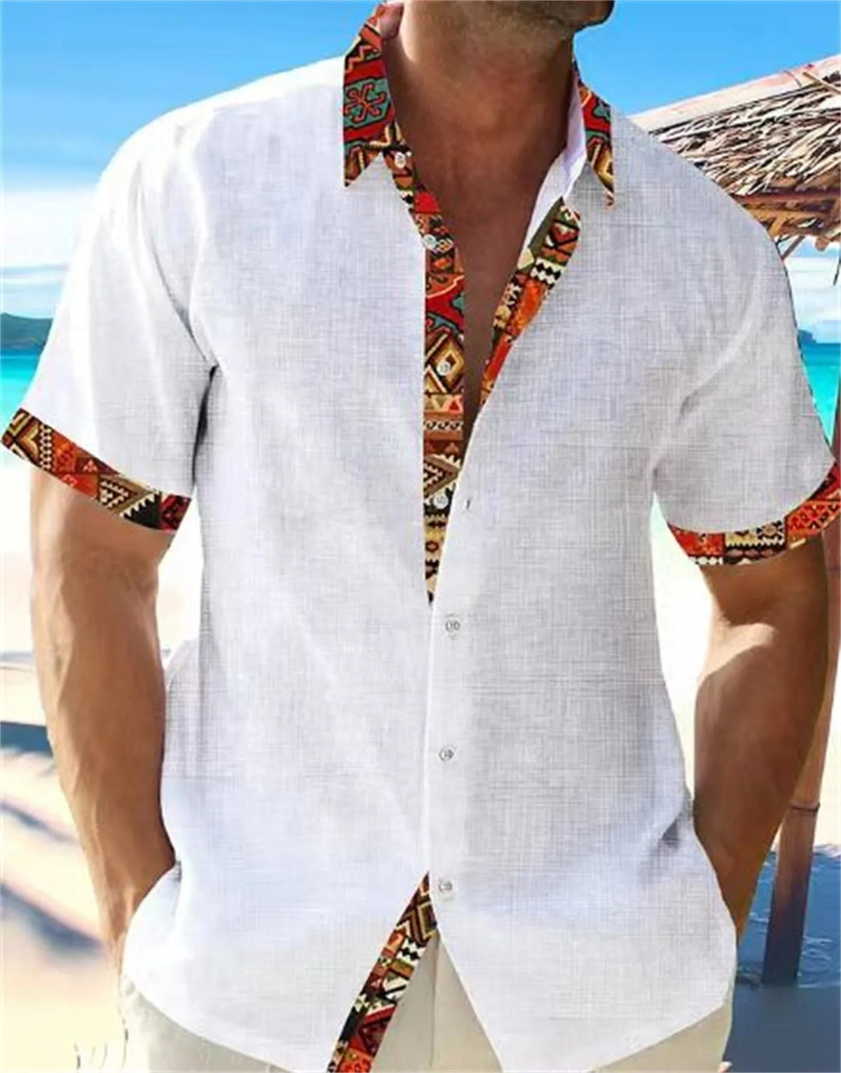Summer Style Essentials: Premium African Beach Shirts for Men – Classic Comfort in Plus Sizes - Flexi Africa - Free Delivery Worldwide only at www.flexiafrica.com