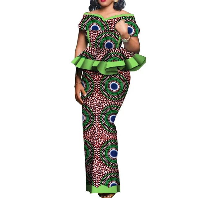 Traditional African 2PC Outfit – Dashiki Top and Skirt Set for Women - Free Delivery Worldwide only at Flexi Africa