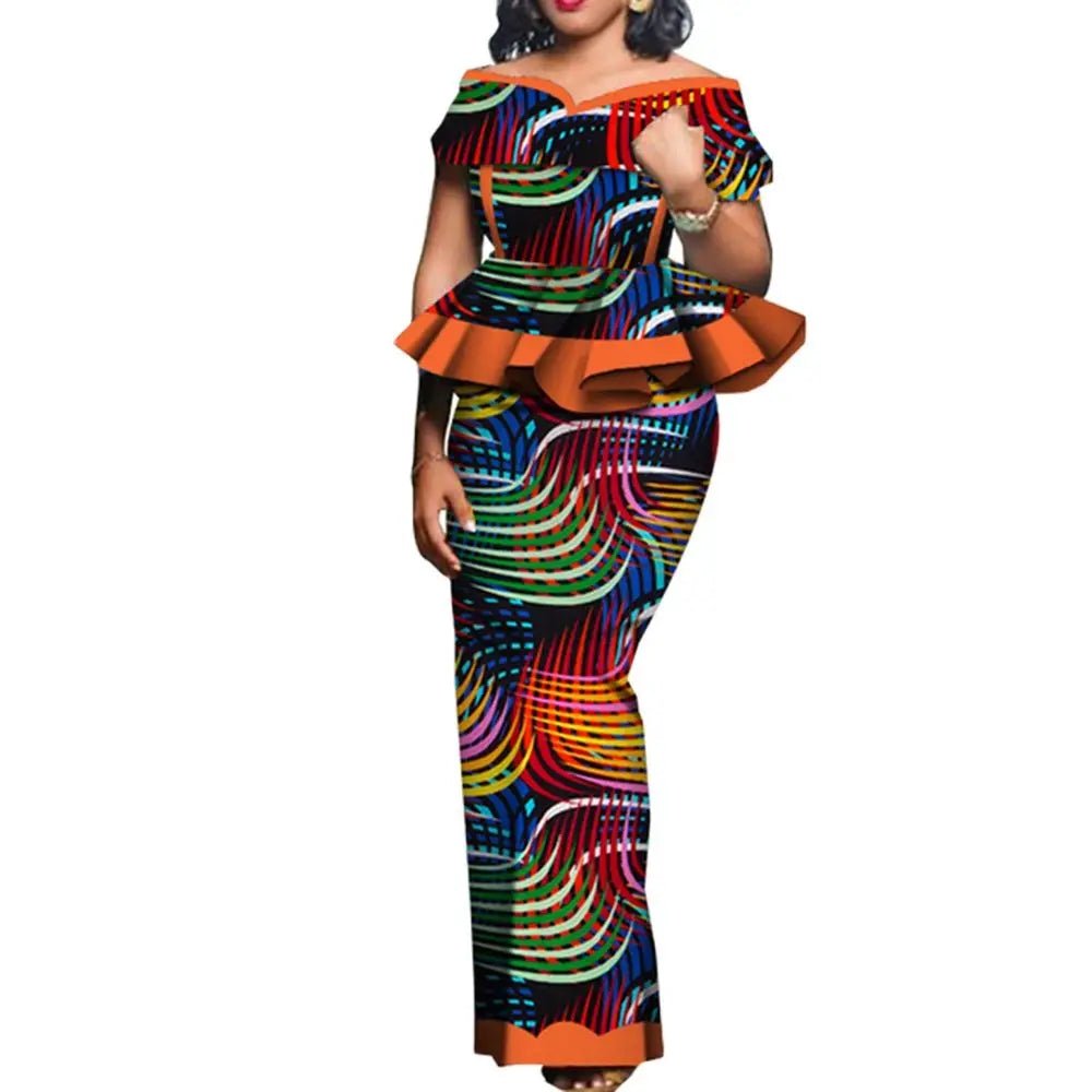 Traditional African 2PC Outfit – Dashiki Top and Skirt Set for Women - Free Delivery Worldwide only at Flexi Africa