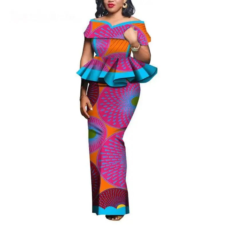 Traditional African 2PC Outfit – Dashiki Top and Skirt Set for Women - Free Delivery Worldwide only at Flexi Africa