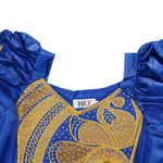 Traditional African Bazin Dress for Women – Embroidered Robe, Elegant Wedding & Party Attire - Free Delivery Worldwide only at Flexi Africa