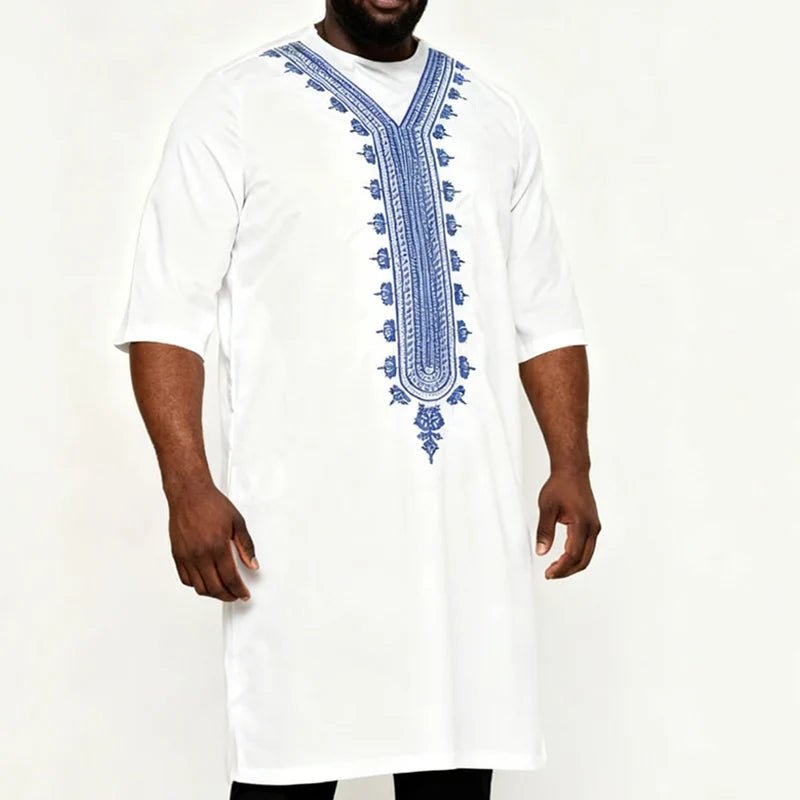 Traditional African Dashiki Robe for Men – Long Embroidered Dress Shirt and Formal African Clothing - Free Delivery Worldwide only at Flexi Africa
