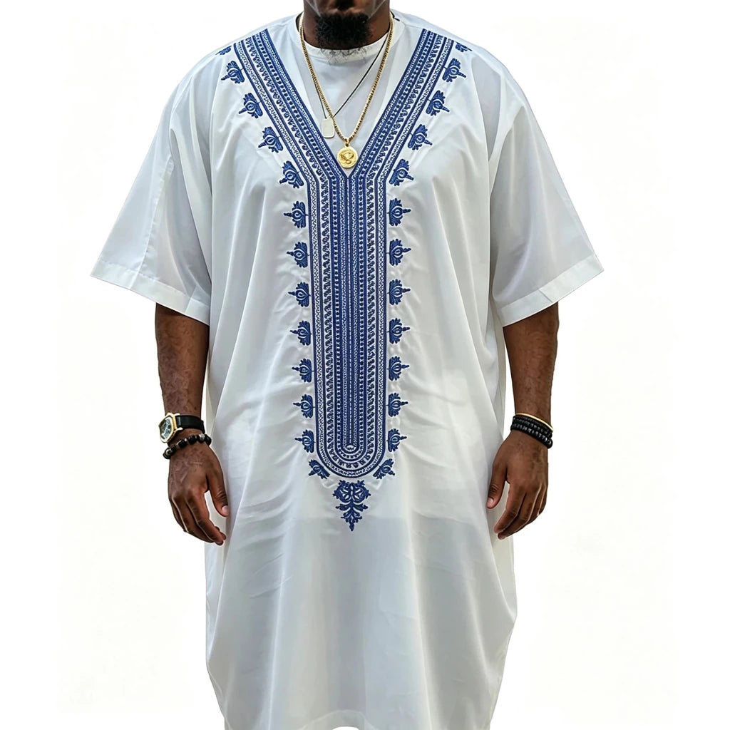 Traditional African Dashiki Robe for Men – Long Embroidered Dress Shirt and Formal African Clothing - Free Delivery Worldwide only at Flexi Africa