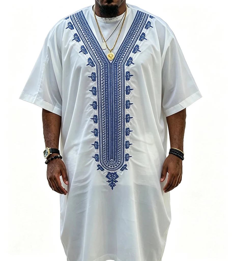 Traditional African Dashiki Robe for Men – Long Embroidered Dress Shirt and Formal African Clothing - Free Delivery Worldwide only at Flexi Africa