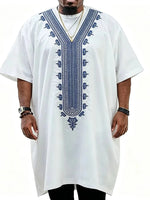 Traditional African Dashiki Robe for Men – Long Embroidered Dress Shirt and Formal African Clothing - Free Delivery Worldwide only at Flexi Africa
