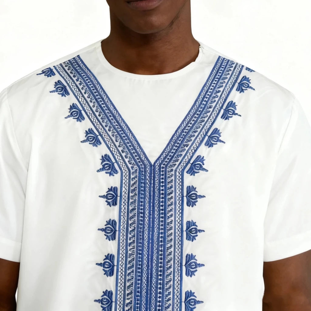 Traditional African Dashiki Robe for Men – Long Embroidered Dress Shirt and Formal African Clothing - Free Delivery Worldwide only at Flexi Africa