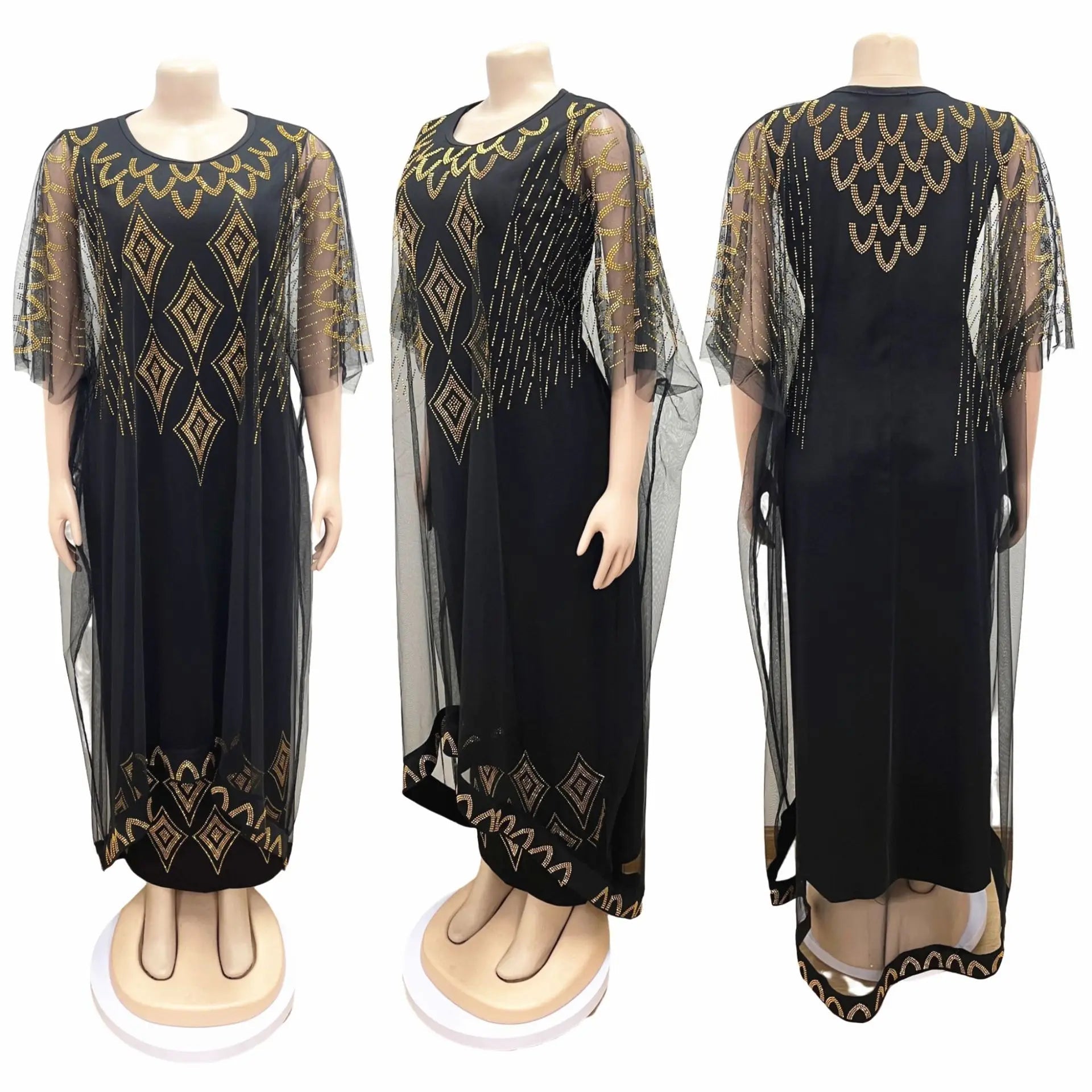 Traditional Nigerian 2PC Abaya Robe Set: Elegant African Dresses for Women - Flexi Africa - Free Delivery Worldwide only at www.flexiafrica.com
