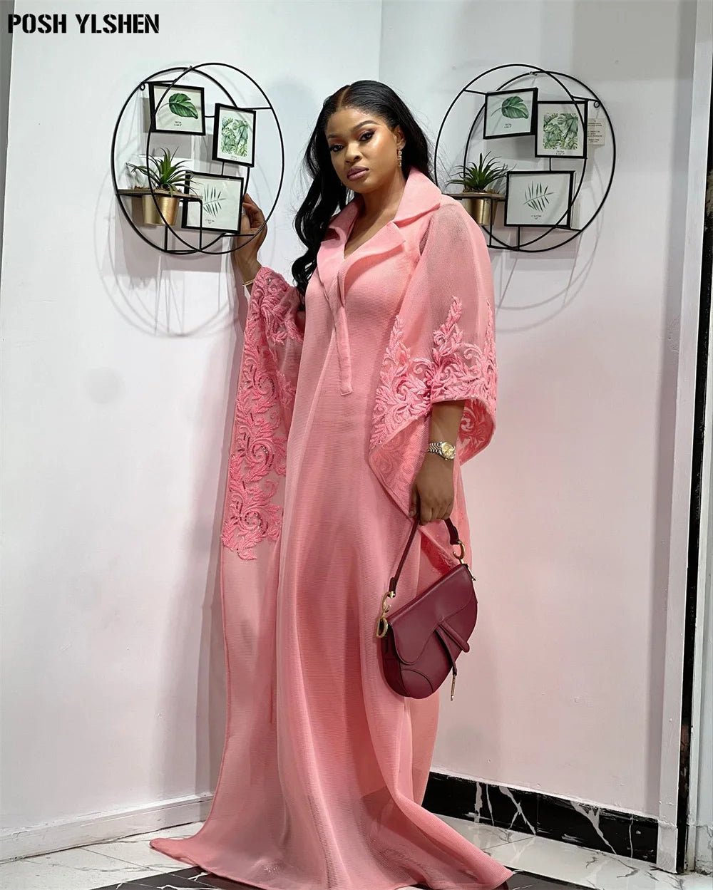 Traditional Nigerian Embroidered Abaya Robe: Elegant Plus Size African Dresses - Flexi Africa - Free Delivery Worldwide