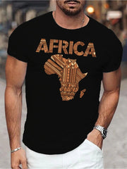 [Tribal Geometric Tee] Summer Tribal Geometric Design Short - Sleeve T-Shirt - Men'S Casual - African Inspired - Free Delivery Worldwide only at Flexi Africa