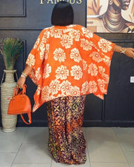Two 2 Piece Set V - neck Clothes for Women African Print Dresses Vacation Outfits 2025 Tops Pant Sets Dashiki Ankara Turkey Dames - Free Delivery Worldwide only at Flexi Africa