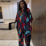 Two Piece Set Clothes for Women African Dresses Vacation Print Outfits 2025 Plus Size Tops Pants Suit Dashiki Ankara Turkey Gown - Free Delivery Worldwide only at Flexi Africa