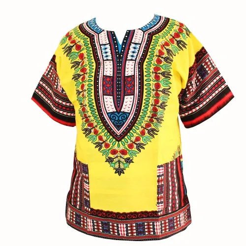 Unisex 100% Cotton Dashiki T-Shirts – Traditional African Print Fashion Design - Free Delivery Worldwide only at Flexi Africa