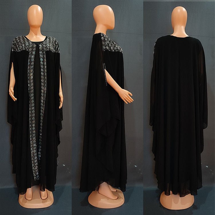 Unleash Your African Style - 2PC Dashiki Dress Set - Elegant Chiffon Robe and Long Evening Dress for Women - Flexi Africa
